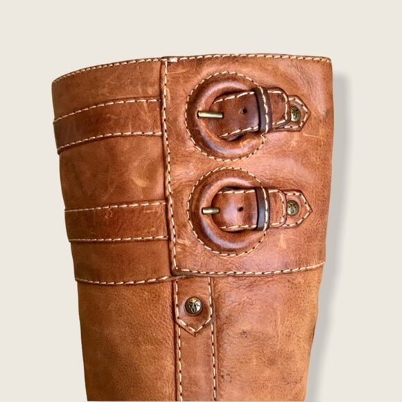 Frye Frankie Over the Knee Buckle Stud Heeled Boot - Picture 7 of 16